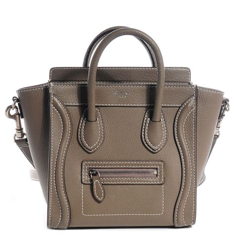 celine nano luggage drummed leather